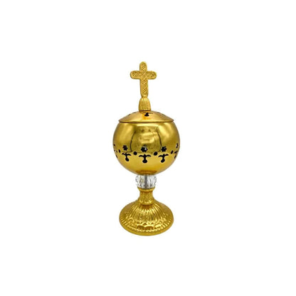 Gold Charcoal Incense Burner Censer Christian Church Incense Holder - Nazareth Store