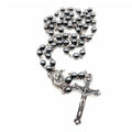 Black Hematite Rosary Necklace Natural Stone Beads Chaplet  Velvet Bag Nazareth Store