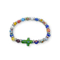 Agate Flowers Beads Cross Bracelet Bangle Handmade Christian Bracelet Nazareth Store