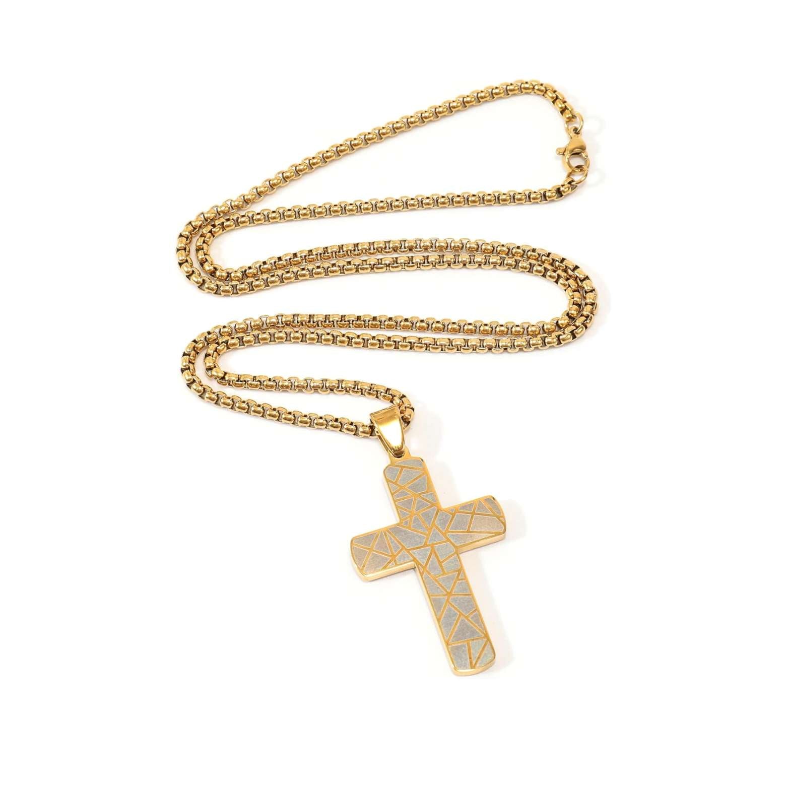 14K Golden Cross Necklace Christian Religious Jewelry for Women & Men Nazareth Store