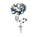 Blue Crystal Beads Saint Benedict Rosary Necklace Miraculous Medal and Cross Nazareth Store