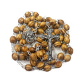 Olive Wood Beads Rosary Necklace Holy Soil Medal & Cross Crucifix Nazareth Store