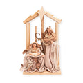 Pine Wood Nativity Set Holy Family in Cotton Fabric Clothes 14