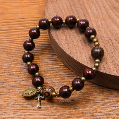 Bronze Miraculous Medal & Cross