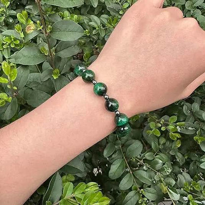 Green Tiger Eye One Decade Car Rosary St. Joseph Medal & Jesus Cross - Nazareth Store