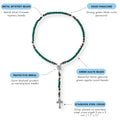 Gemstone Rosary Beads Paracord Set St. Michael Necklace & St. Benedict 22