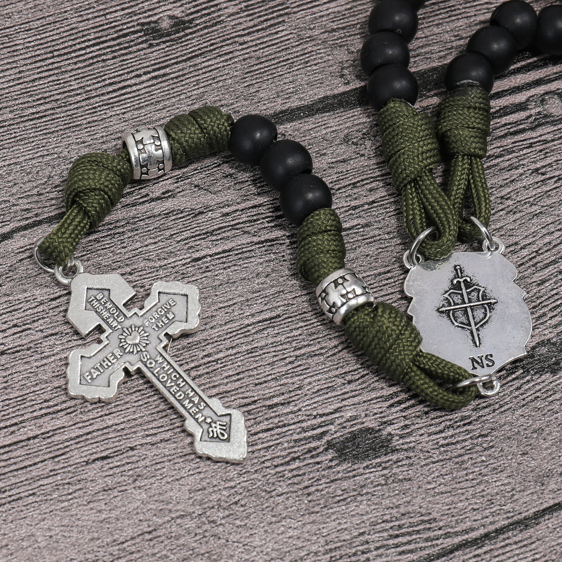 St. Michael Paracord Rosary Beads Rugged Rosary Necklace Strong Corded Catholic Pardon Crucifix Nazareth Store