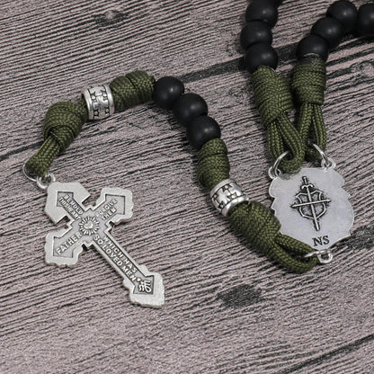 St. Michael Paracord Rosary Beads Rugged Rosary Necklace Strong Corded Catholic Pardon Crucifix - Nazareth Store
