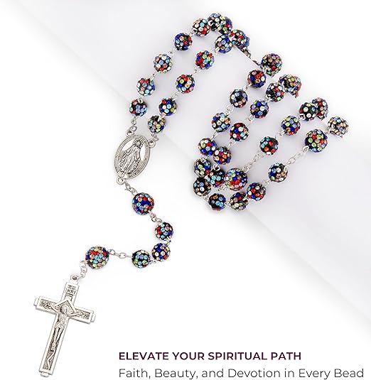 Colorful Crystal Golden Beads Rosary Miraculous Medal & Cross (Copy) Nazareth Store