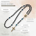 Miraculous Black Lava Stone Beads with Blue Tiger Eye Beads Rosary Necklace for Men's  Nazareth Store