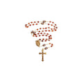 Matte Stone & Pearl Round Beads Rosary Gold Necklace Miraculous Medal & Cross Nazareth Store