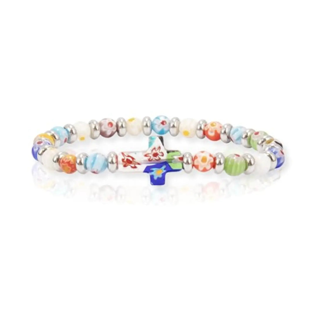 Murano Glass Rainbow Beaded Bracelet Nazareth Store