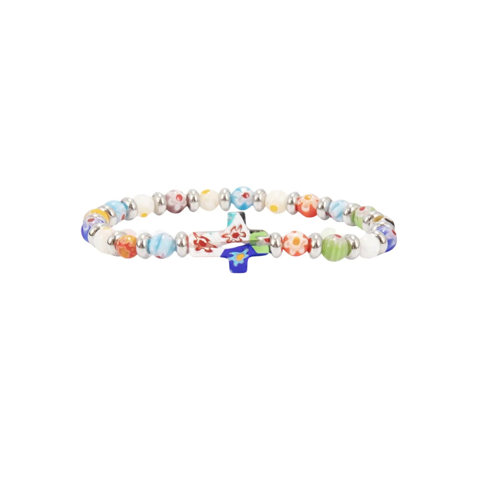 Murano Glass Rainbow Beaded Bracelet Nazareth Store