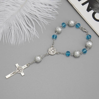 One Decade Car Rosary St. Benedict Medal & Rearview Mirror Charm - Nazareth Store