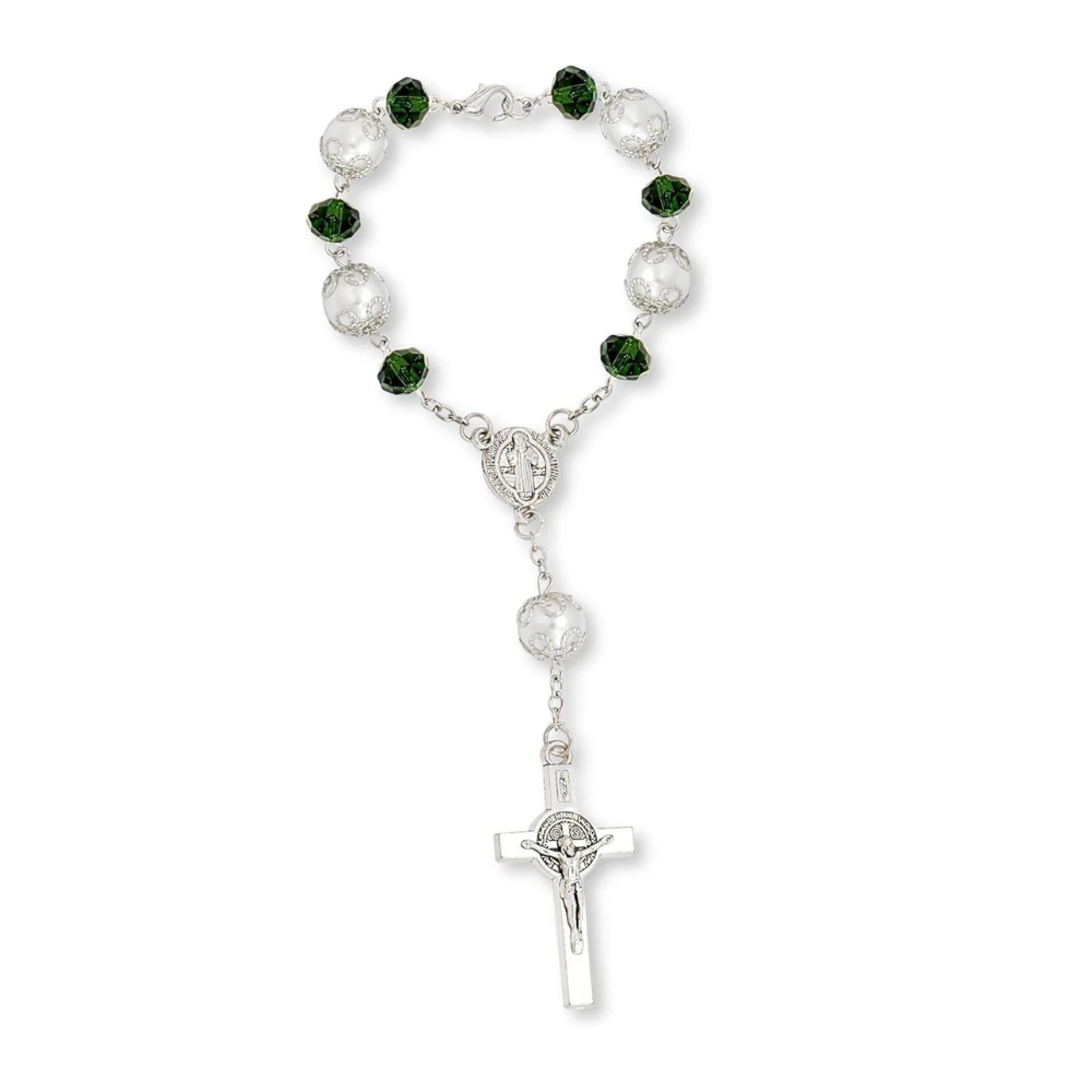 One Decade Green Car Rosary