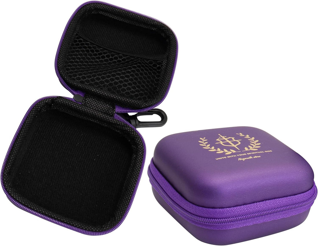 Purple Rosary Case Hard Shell Travel Pouch with Zipper and Clip Nazareth Store