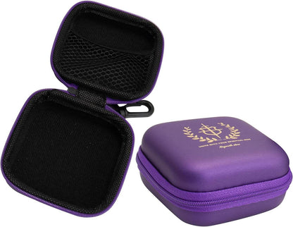 Purple Rosary Case Hard Shell Travel Pouch with Zipper and Clip - Nazareth Store