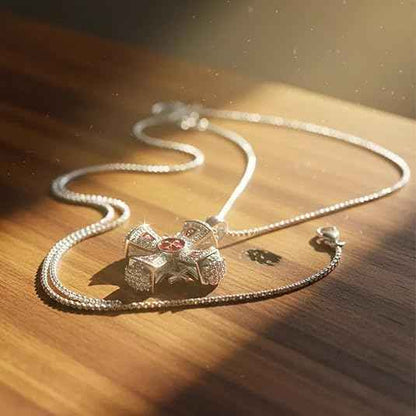 Red Enamel Jerusalem Cross Necklace Stainless Steel Silver Plated Pendant