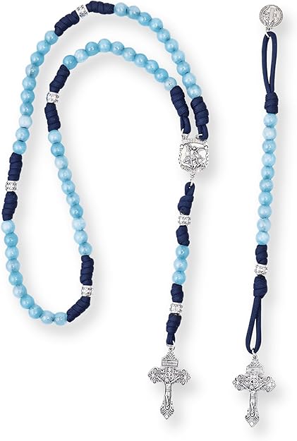 Aquamarine Paracord Rosary Set 
