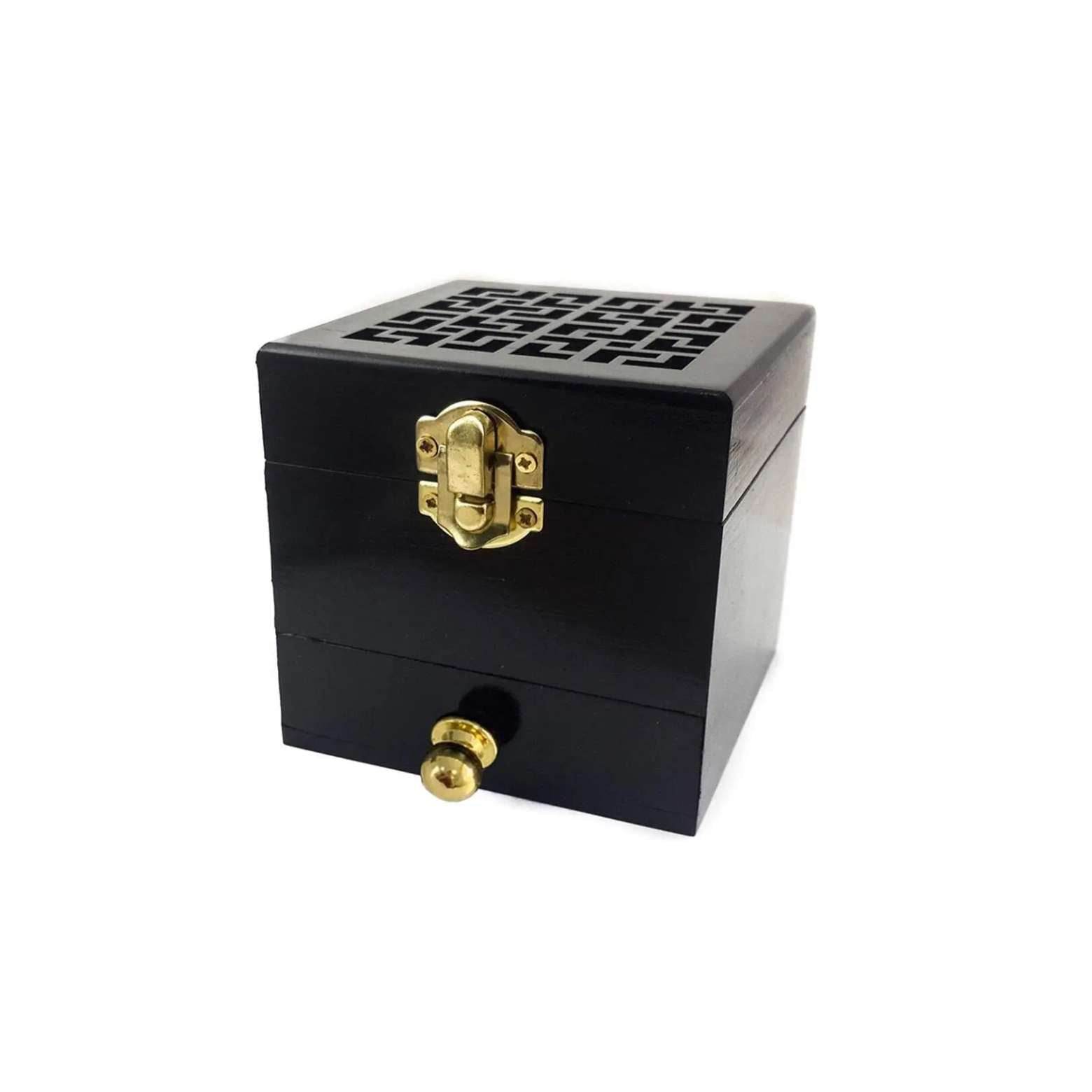 Wooden Incense Burner Black Charcoal Incense Burn Resin - Nazareth Store