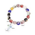 Colorful Agate Stone Beads Bracelet Rosary Hanging Cross Nazareth Store