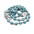 Turquoise Marble Beads Rosary Beaded Necklace Miraculous Medal Nazareth Store