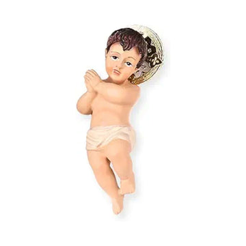 6" Baby Jesus Figure Doll with Crown Nativity Statue Resin Collectible Nazareth Store