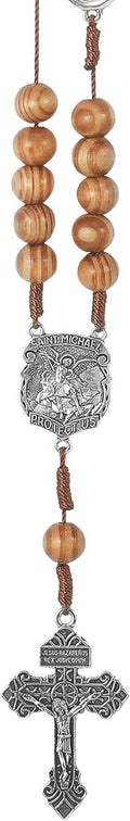 St. Michael Car Rearview Mirror Rosary One Decade Protection Wood Beads Nazareth Store