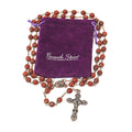 Red Carnelian Natural Stone Rosary Beads Necklace Holy Soil & Cross Crucifix Nazareth Store