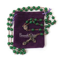 Malachite Natural Stone Rosary Beads Necklace Holy Soil & Cross Crucifix Nazareth Store