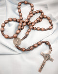 St Benedict Wood Rosary Cord Beaded Chaplet Wood Beads Saint Medal & Cross Nazareth Store