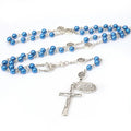 Blue Pearl Beads Communion Rosary 8mm Guardian Our Father Beads St.Micahel Medal Nazareth Store