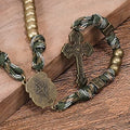 St. Michael Paracord Rosary Bronze Beads Corded Rosary Jesus Cross 20