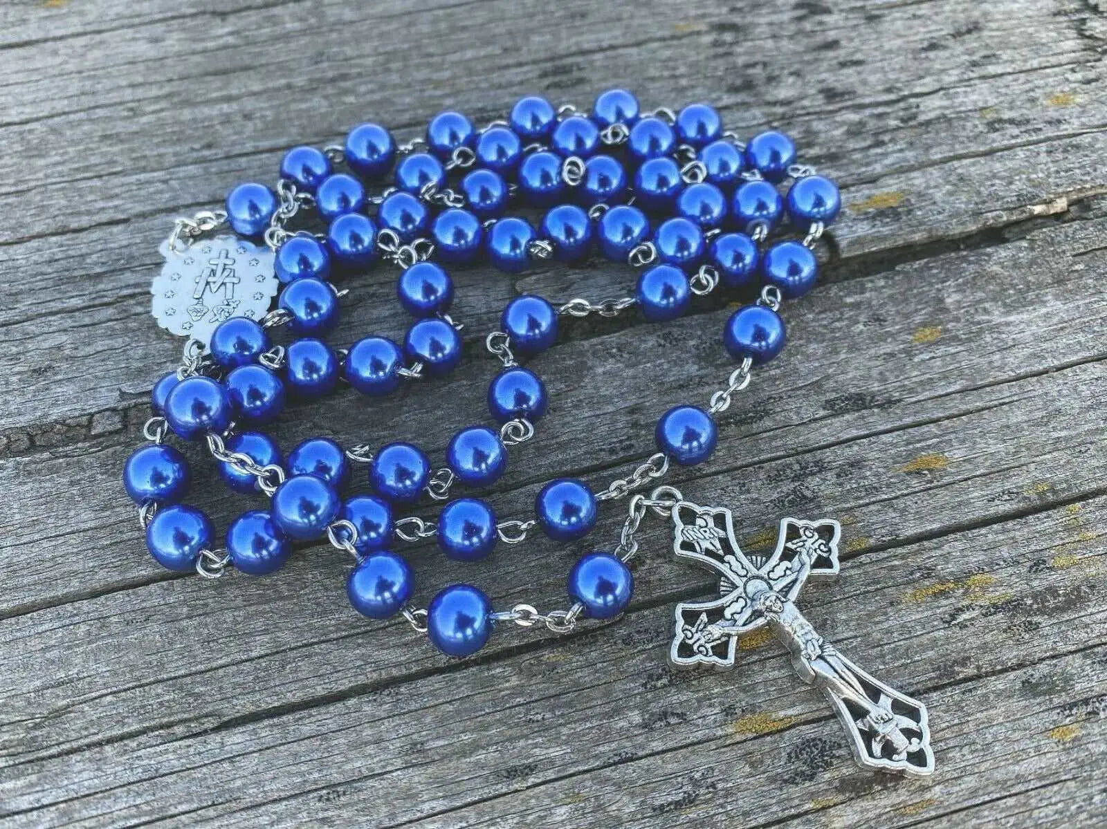 Round Miraculous Medal & Petite Crucifix Necklace | The Catholic Company®