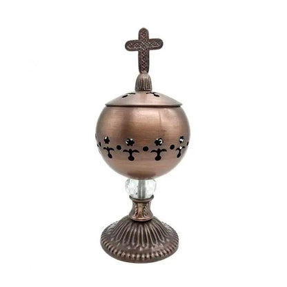 Charcoal Resin Burner Bronze Polished Brass Incense Censer Vintage Design - Nazareth Store