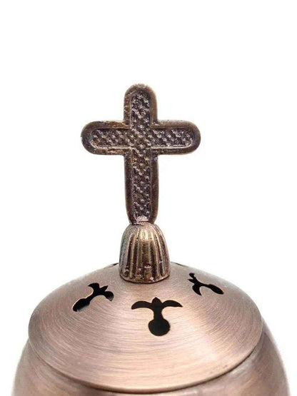 Charcoal Resin Burner Bronze Polished Brass Incense Censer Vintage Design