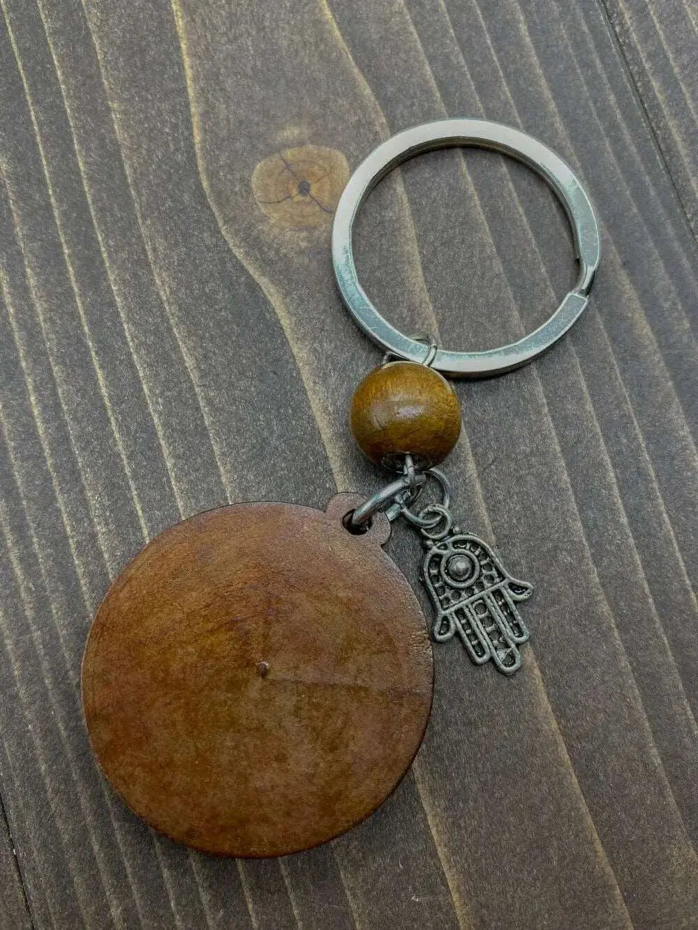 Evil Eye Key chain Wooden Amulet Metal Hamsa Hand Fatima Protection Charm Nazareth Store