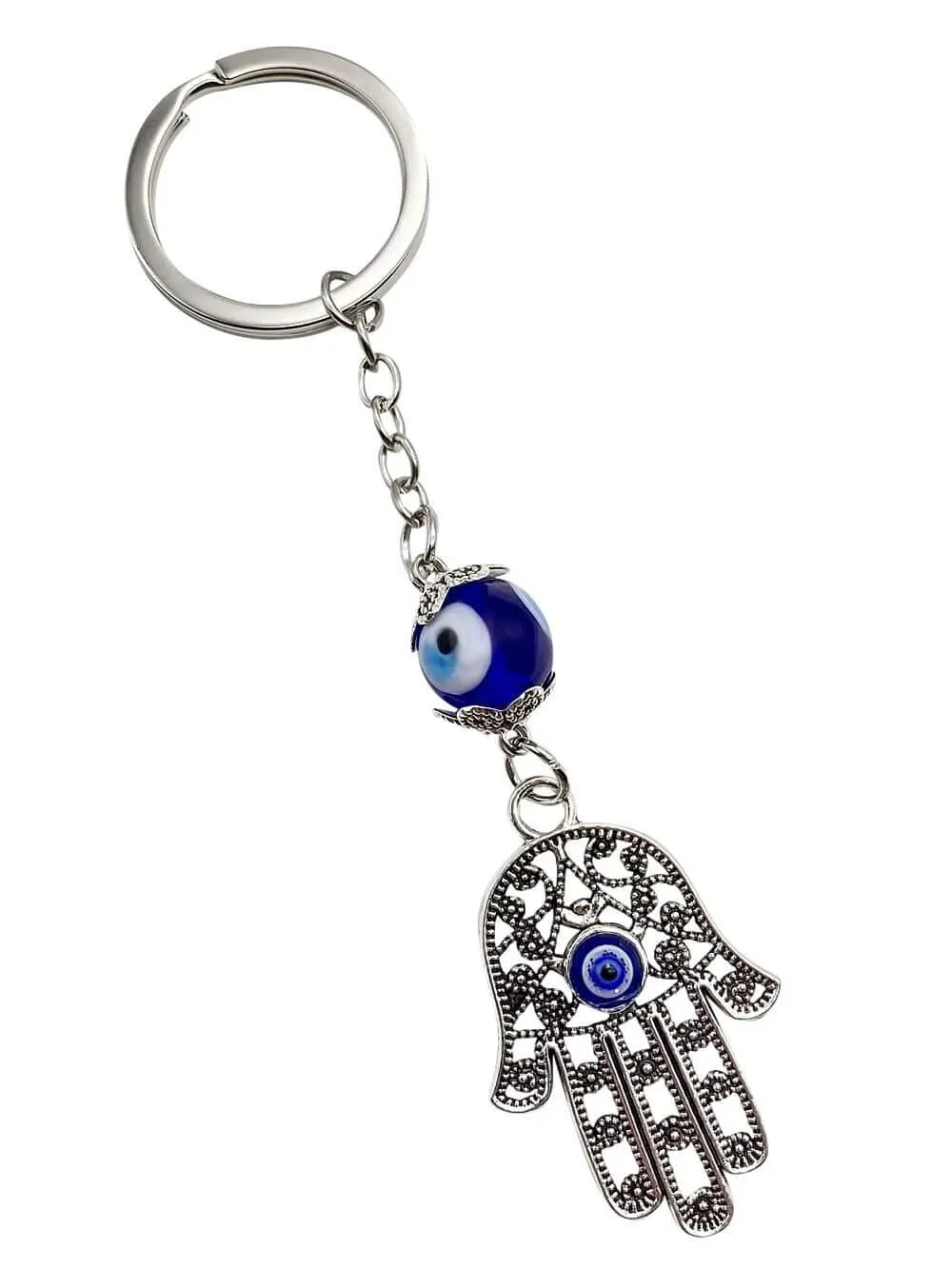 Evil Eye Keychain Charm Hamsa Hand Fatima Protection Key Ring Holder Luck Nazareth Store