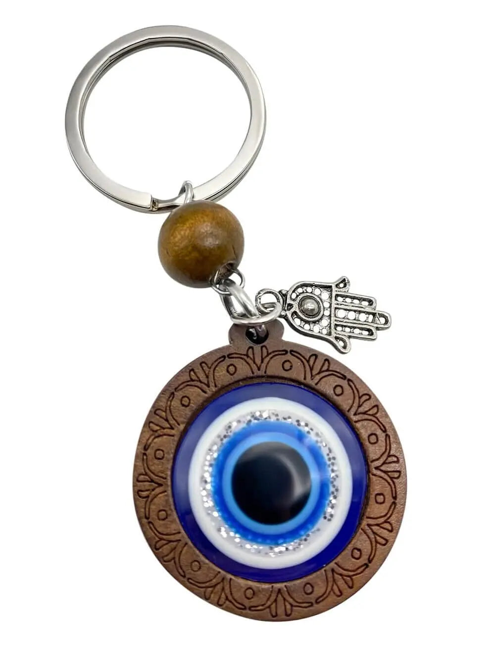 Evil Eye Keychain Wooden Amulet - Nazareth Store