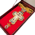 Gold Pectoral Cross Red Multi Zircons Crystallized Elements Christian Priest Bishop Crucifix Pendant Necklace 24 Nazareth Store