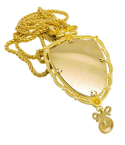 Red Crystals Pectoral Cross Pendant with Holy Mary & Baby Jesus - Nazareth Store