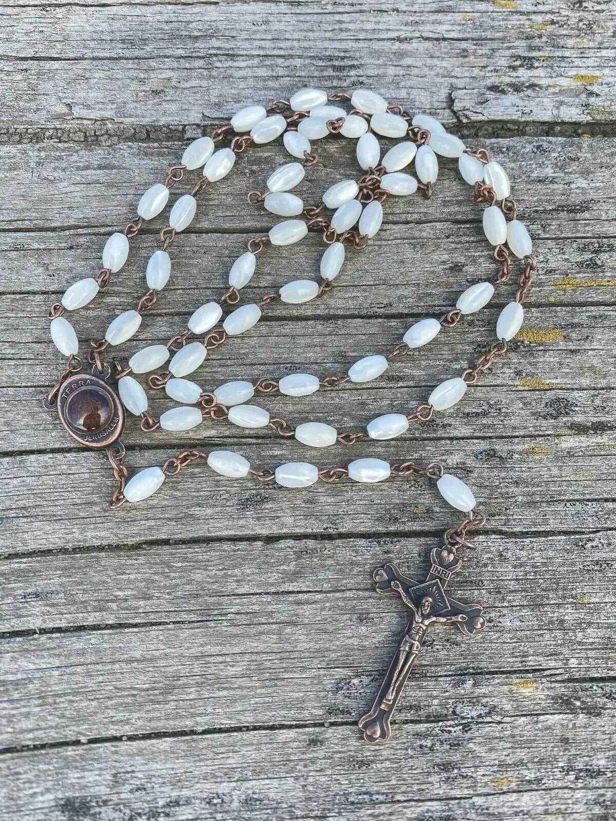 White Shell Beads Pearl Rosary Vintage Design Chaplet