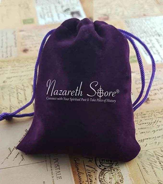 Pink Pearl Beads Rosary Necklace Our Rose Lourdes Medal - Velvet Bag - Nazareth Store