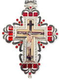 Red Crystals Pectoral Cross Jesus Christ Priest Bishop Christian Clergy Pendant Nazareth Store