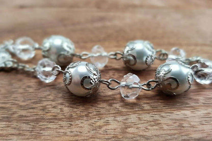 St Saint Benedict Car Rosary Transparent Glass Beads Car Rearview