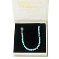 Turquoise Gemstones Beads Cross Necklace Gemstones Faith Choker 15