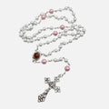 White Pearl Beads Rosary Purple Glory Beads Holy Mary Medal Nazareth Store