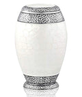 White Pearl Silver Cremation Urn for Ashes Elegant Elite For Adults Burial Memorial Nazareth Store