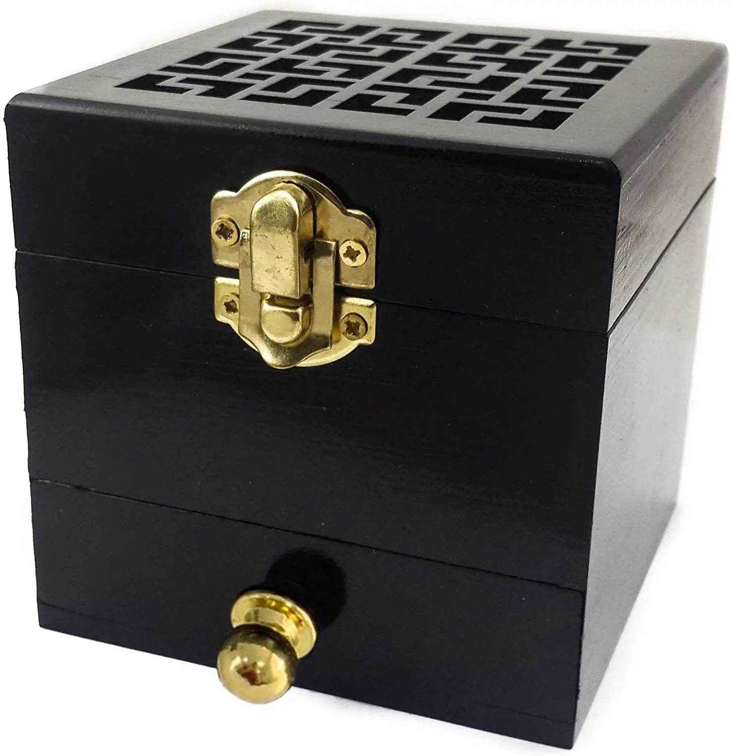 Wooden Incense Burner Black Charcoal Incense Burn Resin